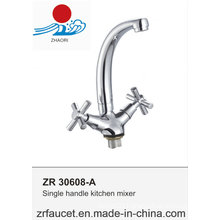 Modern Double Handle Deck Mounted Kitchen Faucet